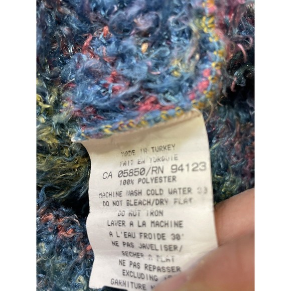 Miss B Sweater Fuzzy Blue Multicolored Size Small/Medium. Loose Fit. - Picture 4 of 5